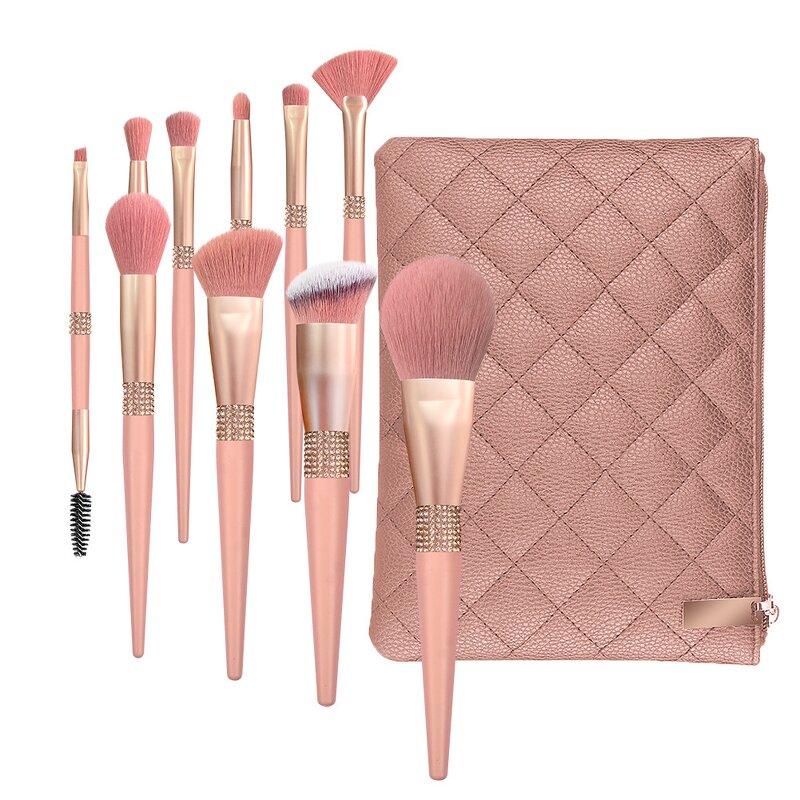 Makeup Brush Set Manufacturer - Private logo 10pcs Premium Vegan Glitter Diamond Makeup Brush Sets