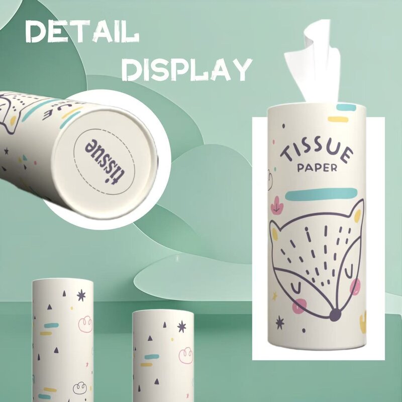 Cylinder Tissue Box Manufacturer - High Quality OEM ODM Car Home Office Custom Logo Facial Paper Towels Factory Price