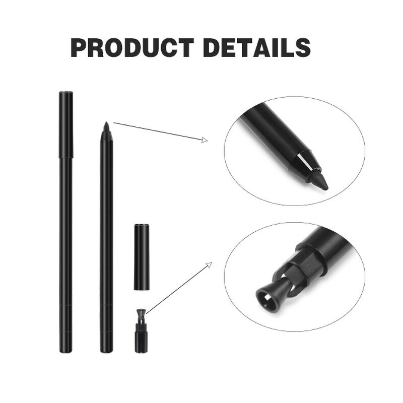 Eyeliner Pencil Manufacturer - Private Label with Sharpener Waterproof Smudge Proof Gel Eyeliner Pencil