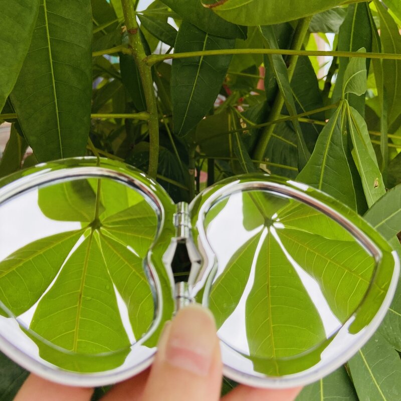 Compact Makeup Mirror Manufacturer - Custom Folding Pu Leather Portable Magnifying Double Sides White Mini Pocket Mirror