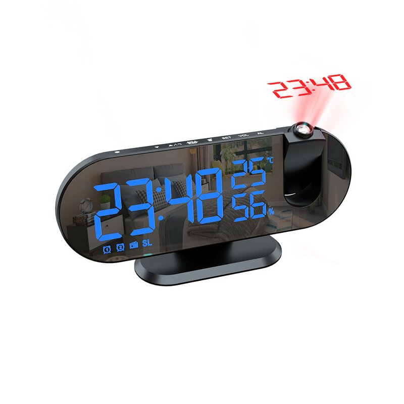 Alarm Clock Manufacturer - FM Radio LED Digital Smart Watch Electronic Desktop with USB & 180 Degree Time Projector
