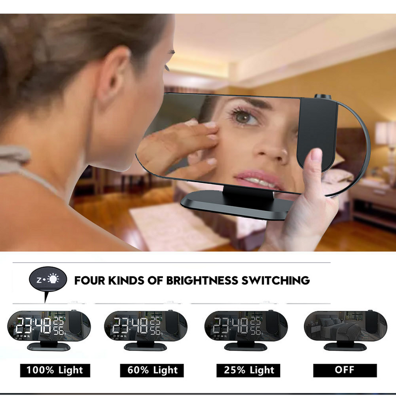 Alarm Clock Manufacturer - LED Digital Watch Table Electronic Desktop with USB FM Radio Time Projector Snooze