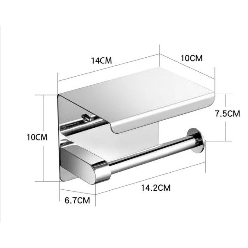 Tissue Holder Manufacturer - Factory Stainless Steel 304 Mirror with Phone Holder Toilet Paper Holder