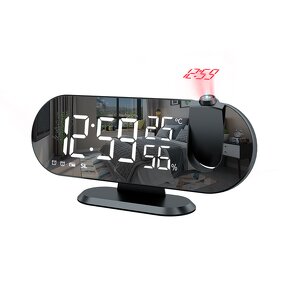Alarm Clock Manufacturer - FM Radio LED Digital Smart Watch Electronic Desktop with USB & 180 Degree Time Projector
