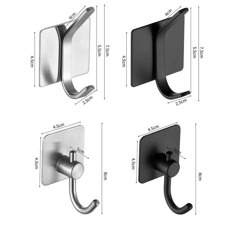 Towel Hook Manufacturer - SUS304 Black Stainless Steel Robe Wall for Bathroom Coat Rustproof Hanger