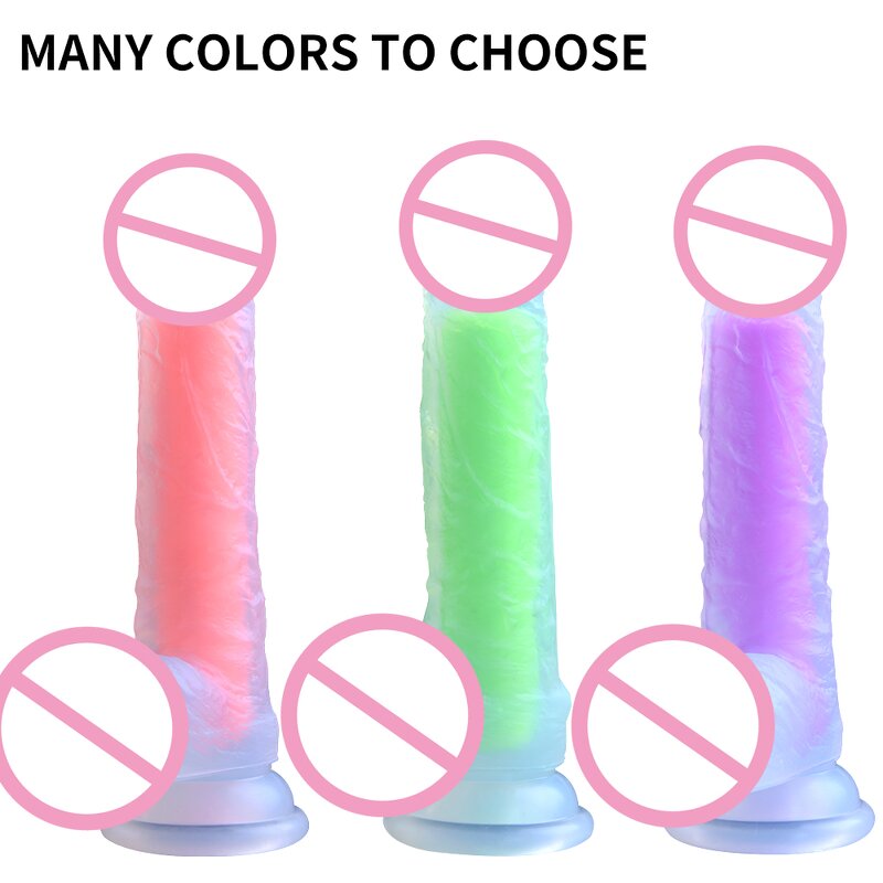 Dildo Manufacturer - Wholesale Waterproof Soft Multi-Color Medical Silicone Artificial Penis Realistic Crystal for Women