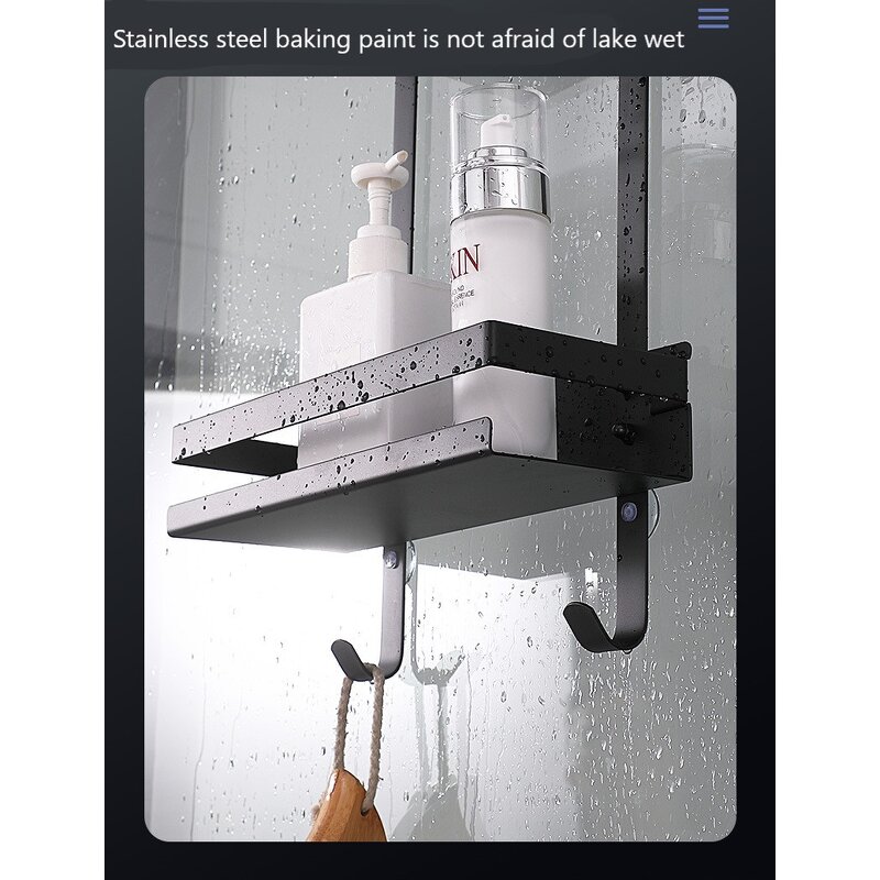 Shower Caddy Manufacturer - Simple Assemble 2-tier Stainless Steel Hanging Storage Rack Over the Door with Hooks