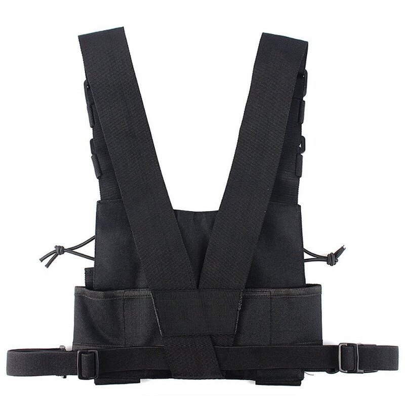 Radio Chest Bag Manufacturer - Nylon Tactical Holster Pouch 3 Pockets Adjustable for Baofeng Wouxun Puxing Walkie Talkie