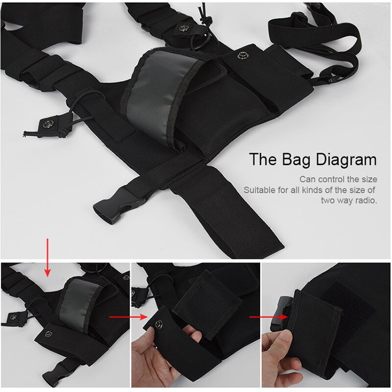 Radio Holder Case Manufacturer - Walkie Talkie Chest Pocket Pack Backpack Cover Bag for Baofeng/Yaesu/Icom Ham Radio