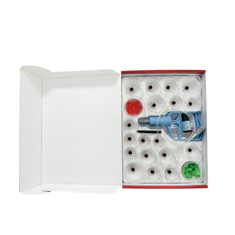 Cupping Therapy Cups Kit Manufacturer - 24 Ventouse Vacuum Manual Disposable Set with Customized Logo Box