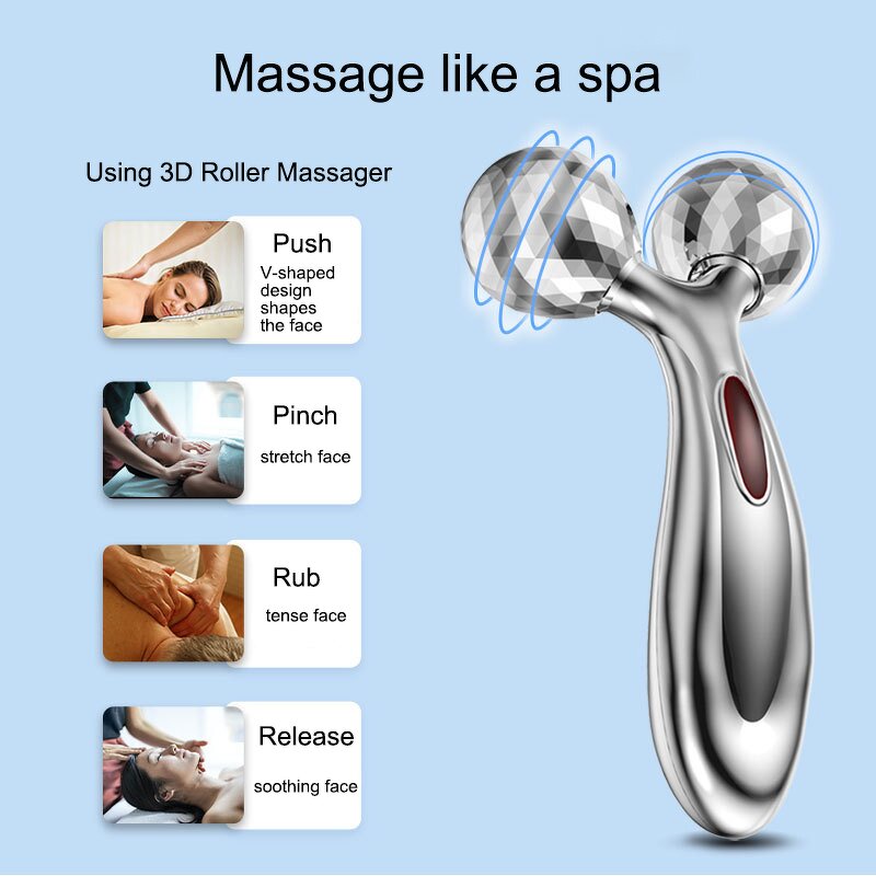 Facial Massage Instrument Manufacturer - Beauty Care Stainless Steel 3D Roller Massager