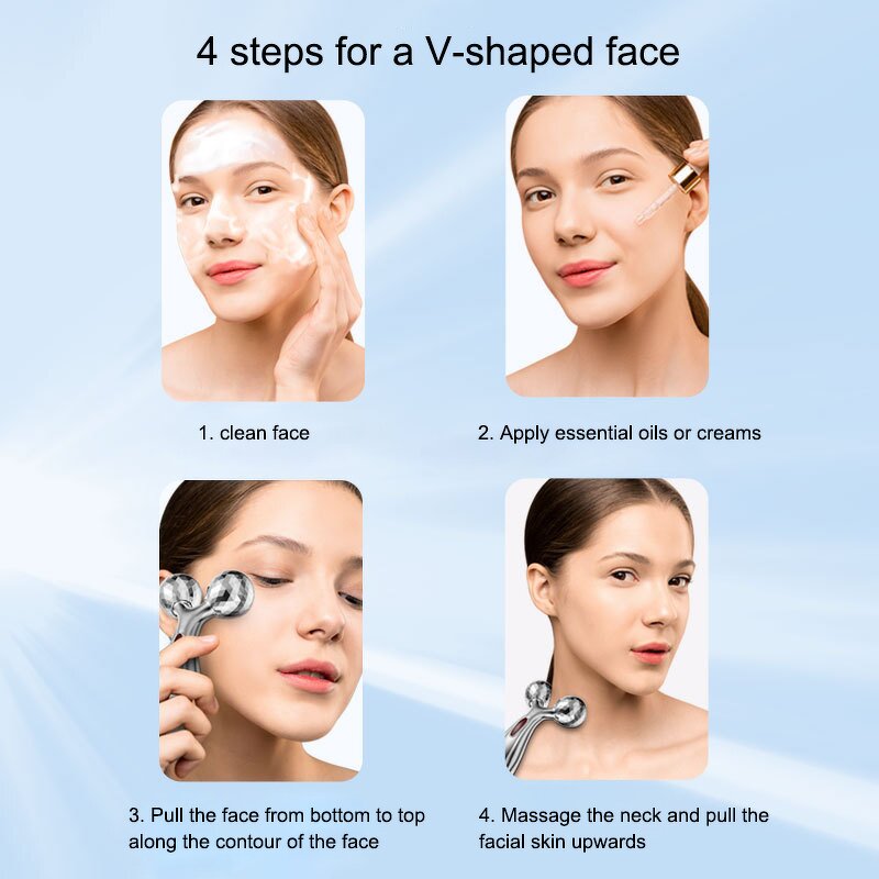 Facial Massager Manufacturer - Beauty Care Hot Selling Anti-aging Stainless Steel 3D Roller