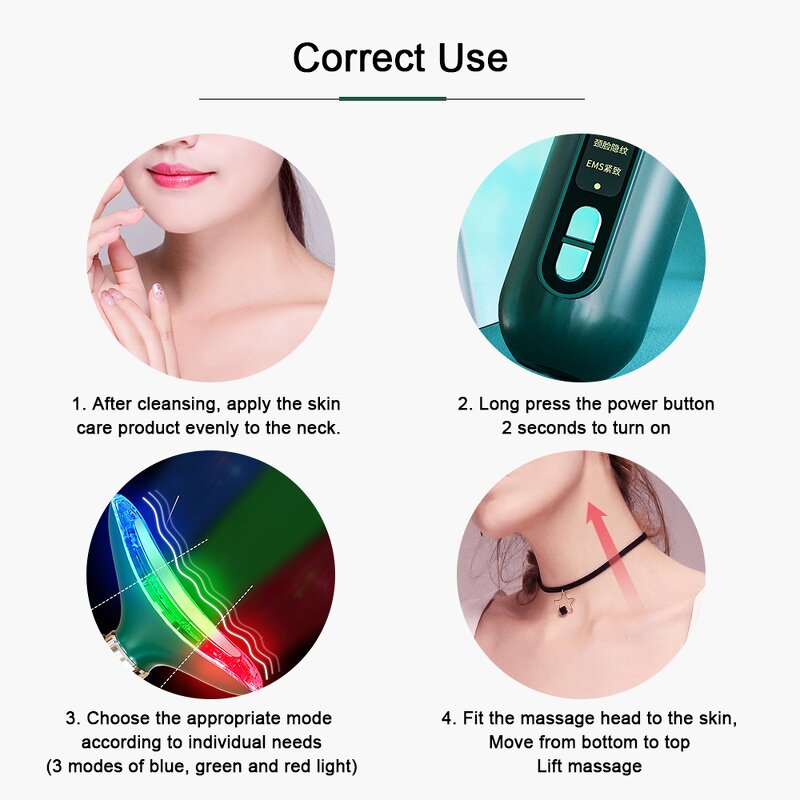 Facial Massager Manufacturer - New Beauty for Face and Neck with Heat Vibration and LED Electric