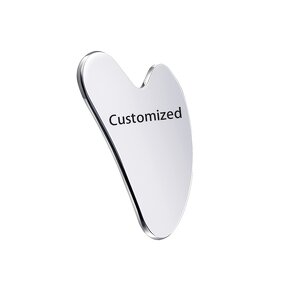 Gua Sha Massage Tool Manufacturer - Custom Logo Silver Stainless Steel Board for Facial Toxin Massage Prevents Wrinkles