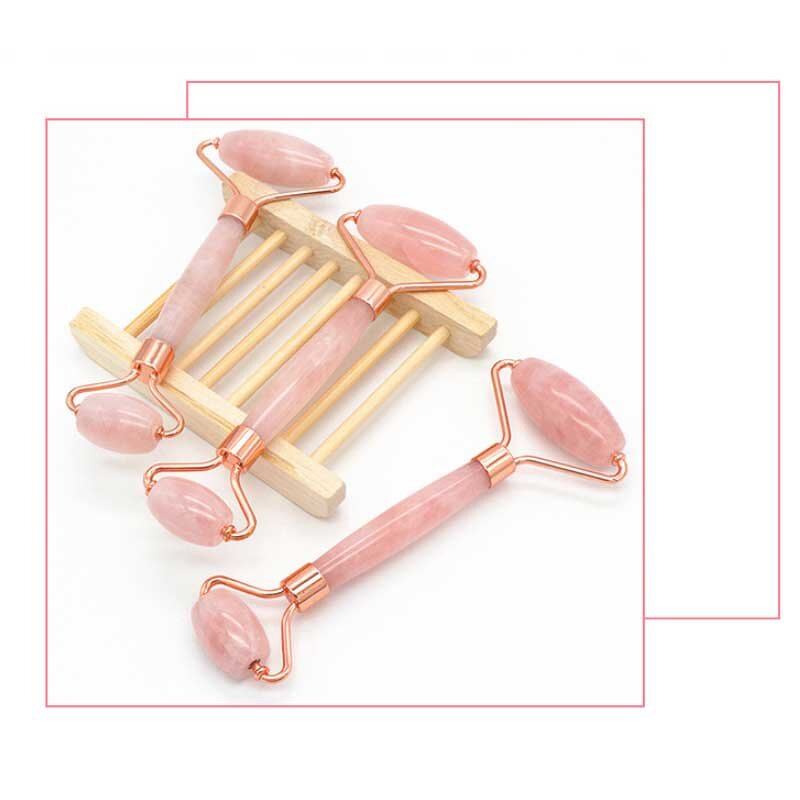 Facial Massage Roller Set Manufacturer - Wholesale Custom Natural Crystal Rose Quartz Jade Gua Sha Skin Care Tools