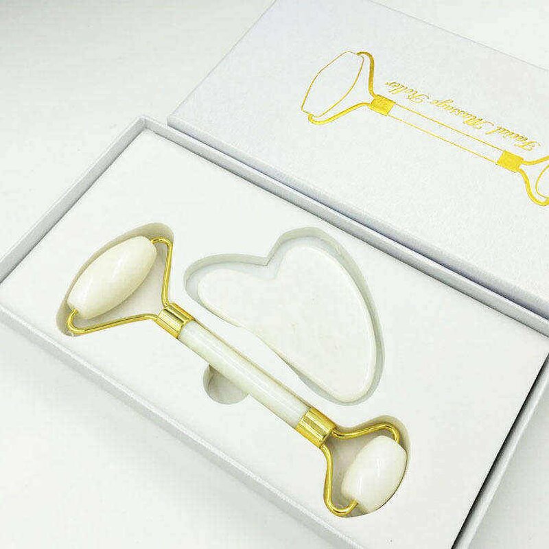 Gua Sha Tools Manufacturer - Wholesale White 100% Natural Face Hand Massage Roller Jade Roller