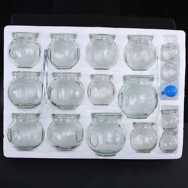 Cupping Set Manufacturer - Medicine Apparatus Glass Device Hansol Vacuum Suction Wet for Body CE Face