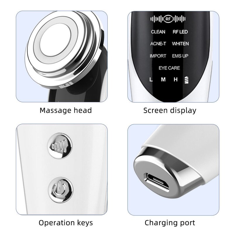 Electric Facial Massager Manufacturer - Multifunctional Skin Care 5 in 1 EMS Face Lift Machine