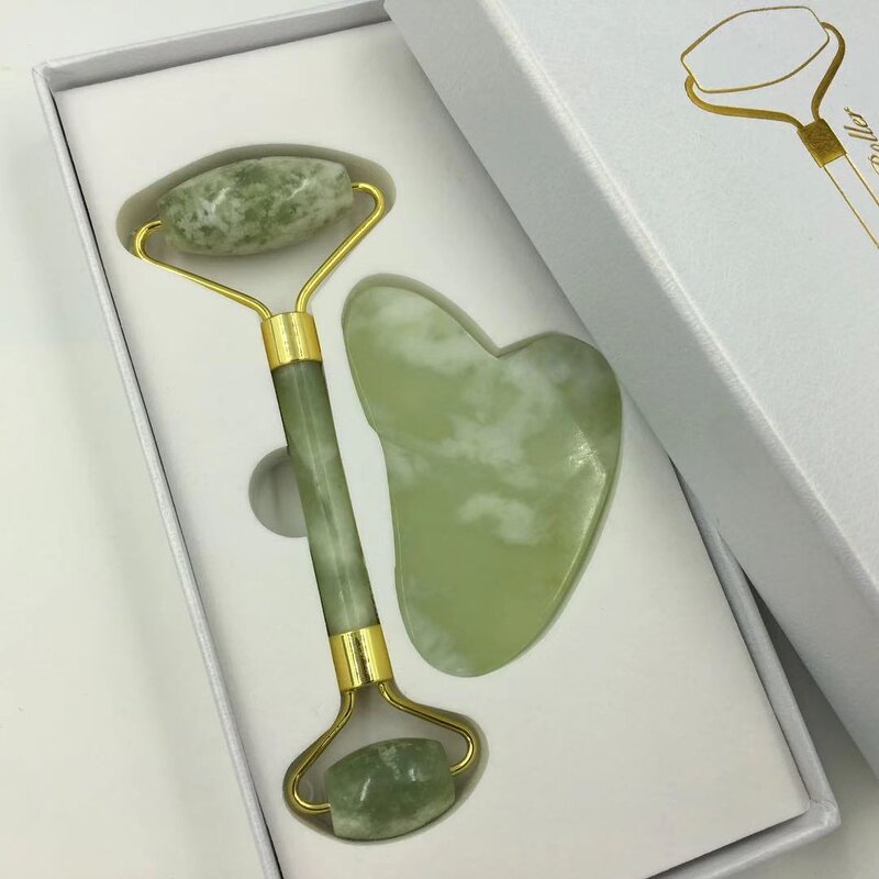 Gua Sha Roller Set Manufacturer - Anti-aging Body Skincare Facial Massage Bulk Mini Jade Roller Private Label