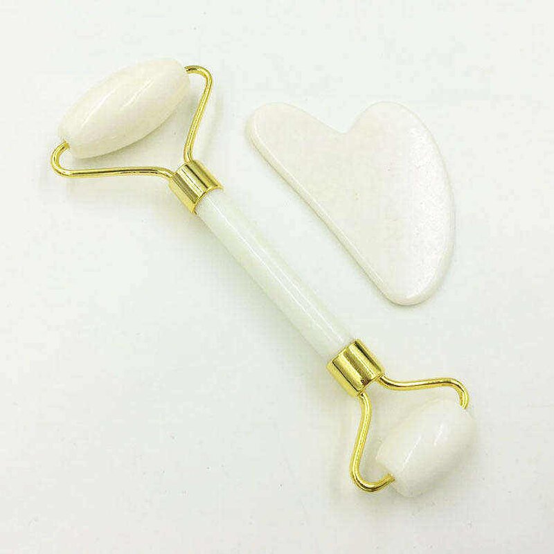 Gua Sha Tools Manufacturer - Wholesale White 100% Natural Face Hand Massage Roller Jade Roller