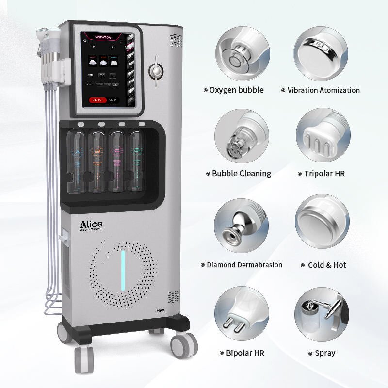 Alice Bubble Oxygen Machine - Hot Selling 7 in 1 Water Deep Cleaning Facial US/IT Plug Salon Equipment
