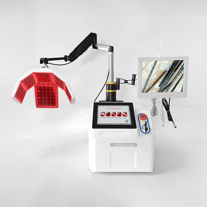 Hair Regrowth Device - 2025 China 5 in 1 650nm Diode Laser Stationary Scalp Treatment Salon Equipment