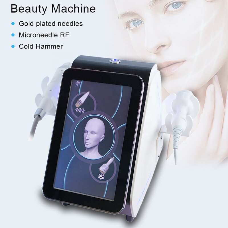 RF Microneedling Machine - Professional Desktop Cold Therapy Gold Fractional Wrinkle Removal Face Lifting Device