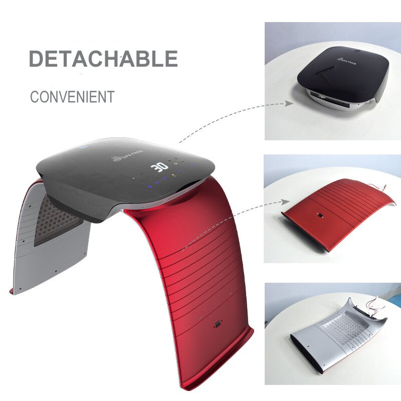 LED PDT Beauty Mask - New 7 Color Spectrometer Photon Skin Rejuvenation Heating Home Desktop Machine