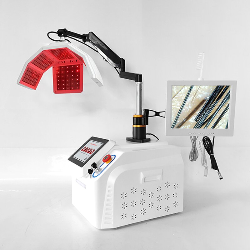 Hair Regrowth Device - 2025 China 5 in 1 650nm Diode Laser Stationary Scalp Treatment Salon Equipment