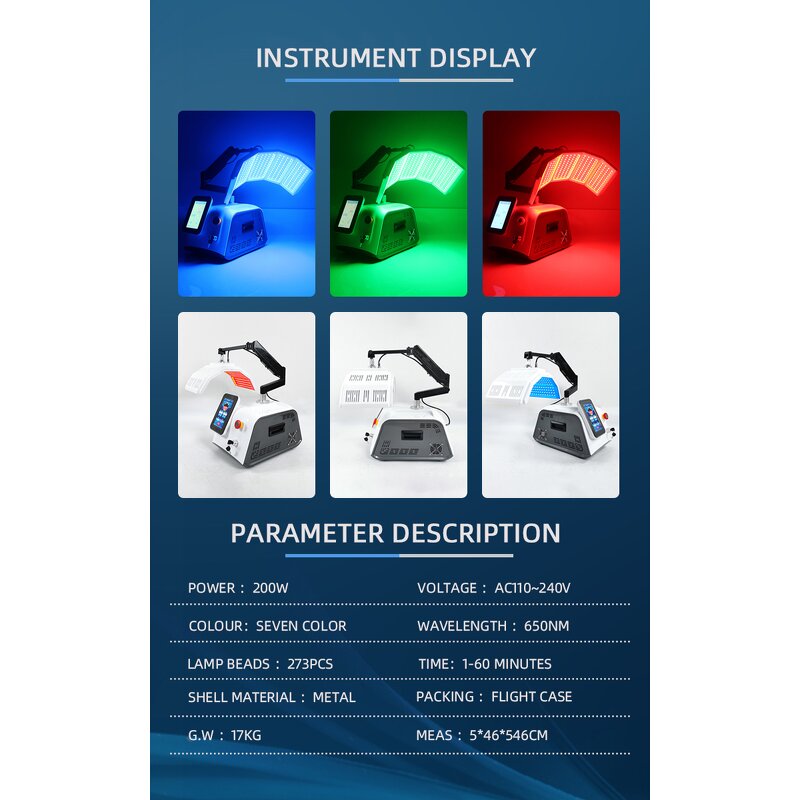 PDT LED Light Therapy - 2025 Facial Photon Machine Skin Rejuvenation Acne Removal CN Plugs