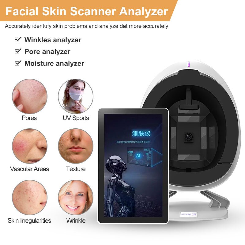 3D Skin Analyzer Machine - 2025 Smart Mirror Facial Face Scanner 3D Facial Analysis Salon Beauty Equipment