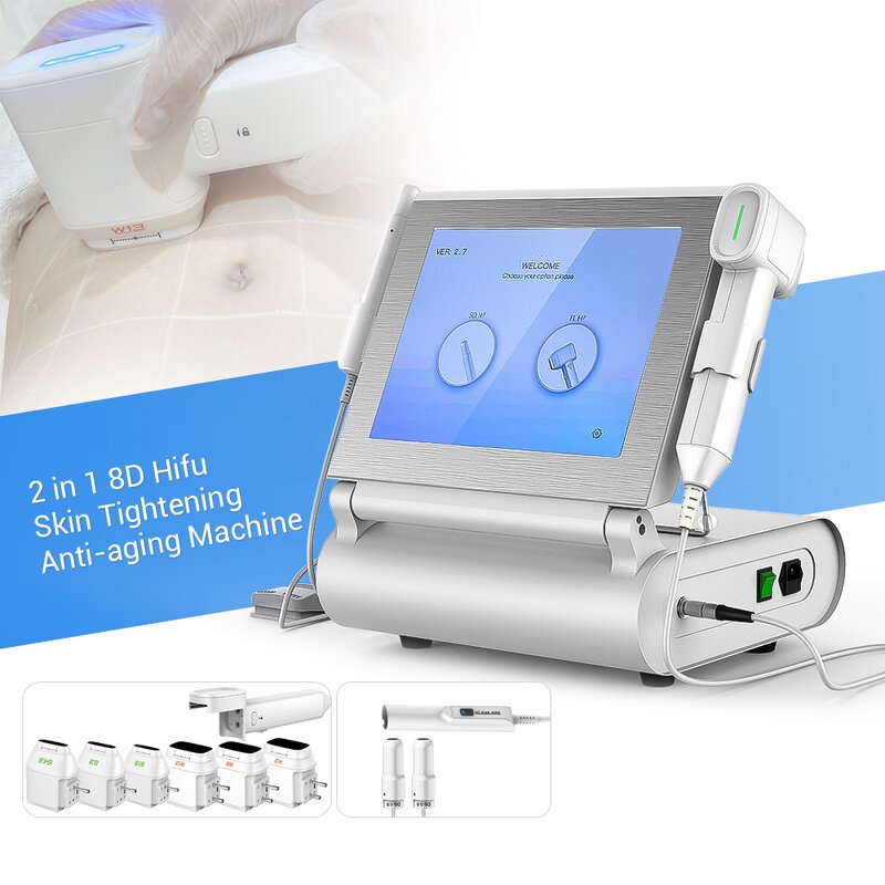 8D Hifu Machine Manufacturer - 2 in 1 Multi-row Skin Tightening 15-inch Touch Screen 360 Degree Handle Salon Device