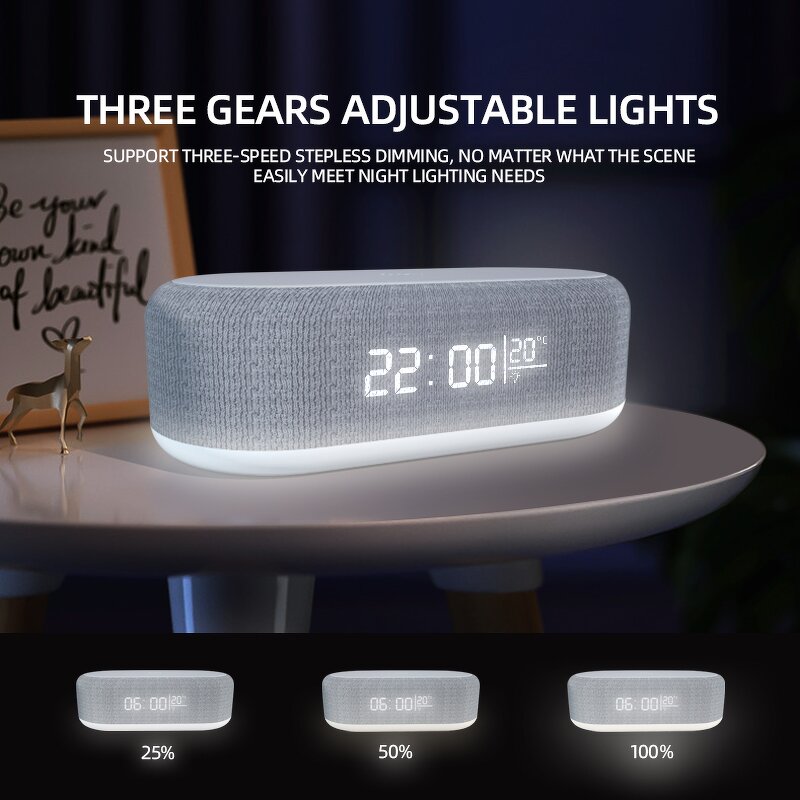 4-In-1 Wireless Charger Manufacturer - Alarm Clock Night Light Music Playback Portable Speaker Charger