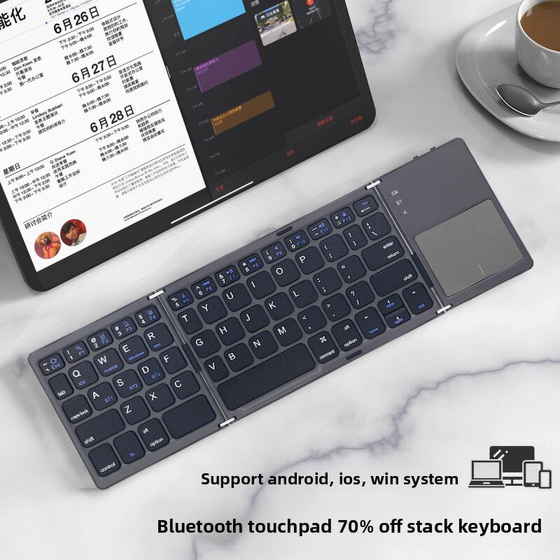Wireless Mechanical Keyboard Manufacturer - 3 Folding 2.4G Touch Multi-System Compatible Tablet Notebook Keyboard