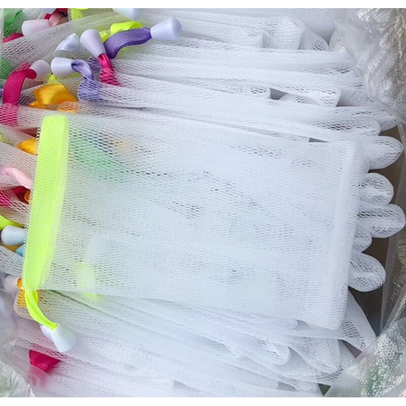 Soap Net Bag Manufacturer - Double Layer Bubble Foam Exfoliating Mesh Sack Drawstring Holder Home Bag