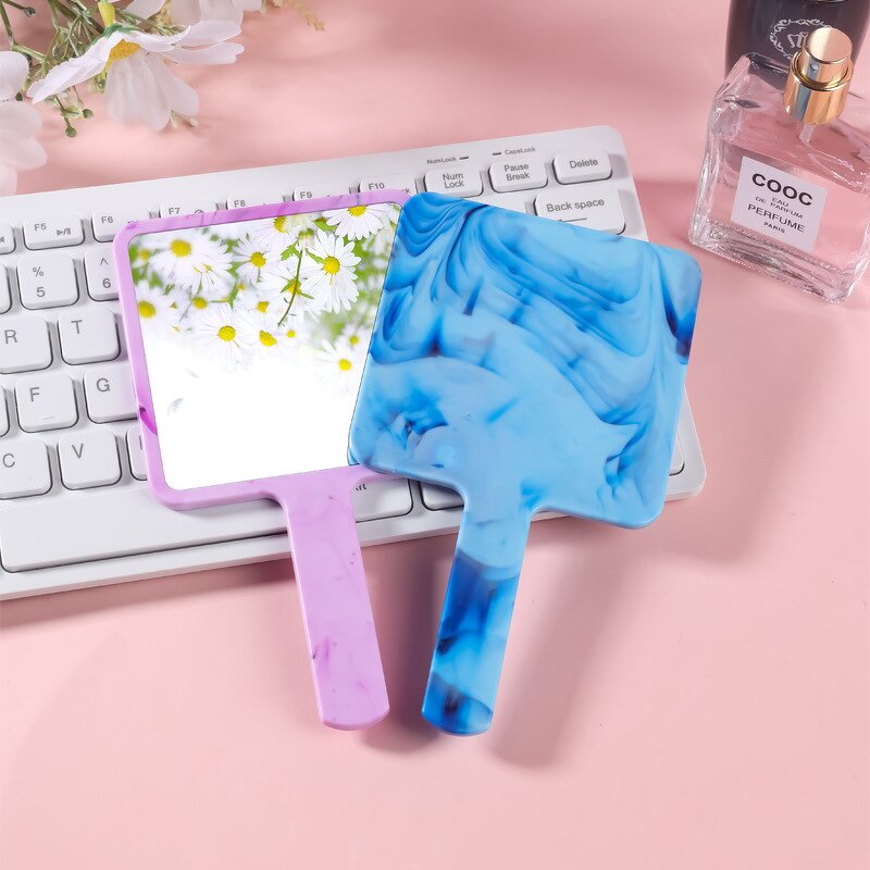 Handheld Makeup Mirror Manufacturer - Portable Pattern Small Size Student On-The-Go Cosmetic Mirror