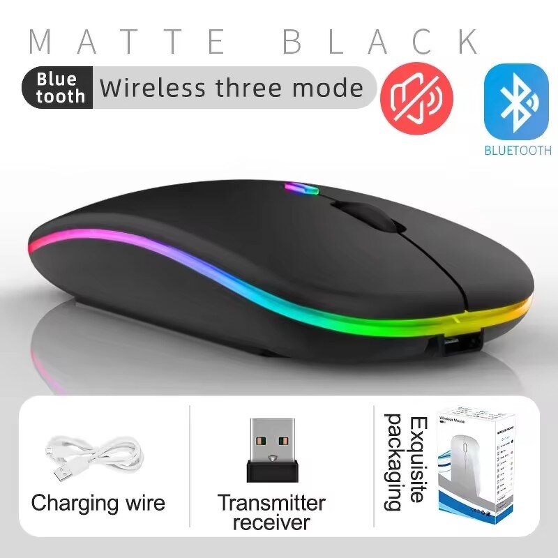 3D Wireless Mouse Manufacturer - 2.4G USB LED 3-Color Silent Dual Mode Ergonomic Laptop Gaming Mouse