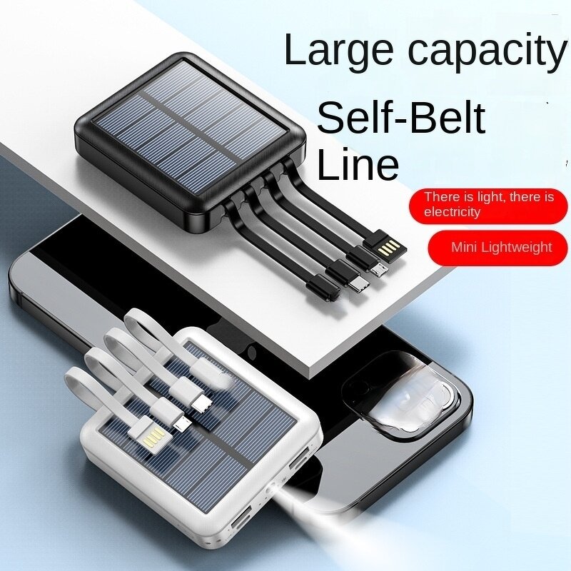 Solar Power Bank Manufacturer - Wholesale 10000mAh Mini Self-Wired 12W Fast Charging Portable Charger