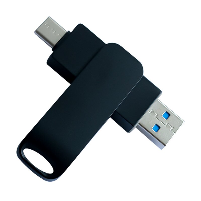 USB Flash Drive Manufacturer - Metal Rotating 16GB USB 2.0-C Mobile Phone Computer Dual-Use Drive
