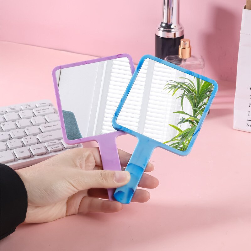 Handheld Makeup Mirror Manufacturer - Portable Pattern Small Size Student On-The-Go Cosmetic Mirror