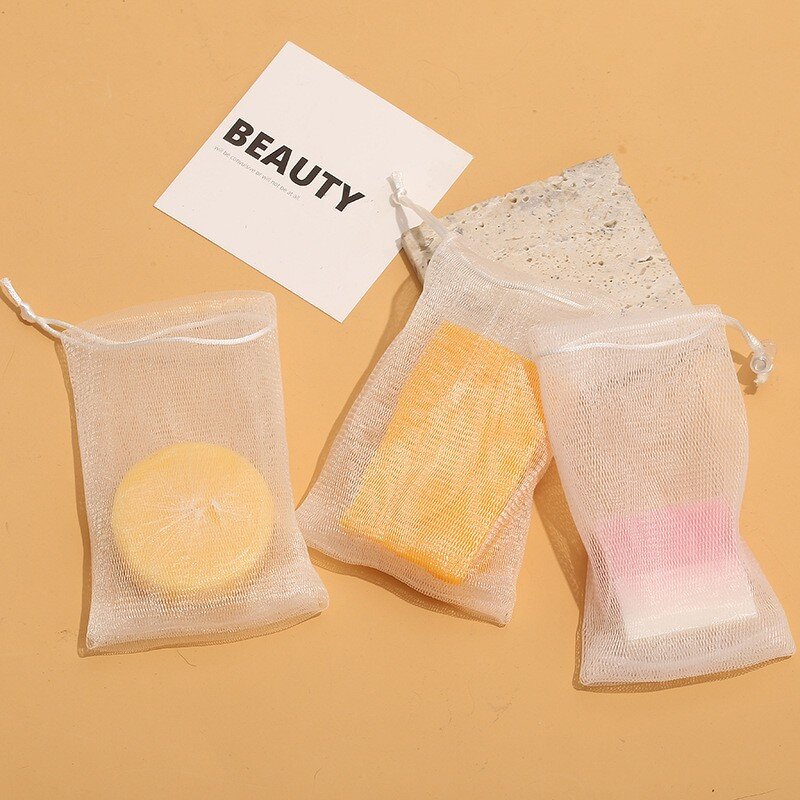 Soap Net Bag Manufacturer - Handmade Nylon Facial Cleanser Bath Soap Bubble Mesh Storage Net Bag