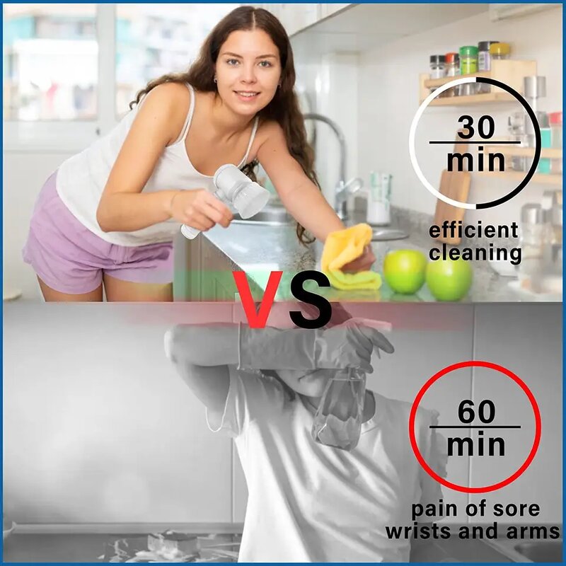 Electric Spin Scrubber Manufacturer - USB 5-In-1 Kitchen Bathroom Bathtub Dishwashing Cleaning Brush