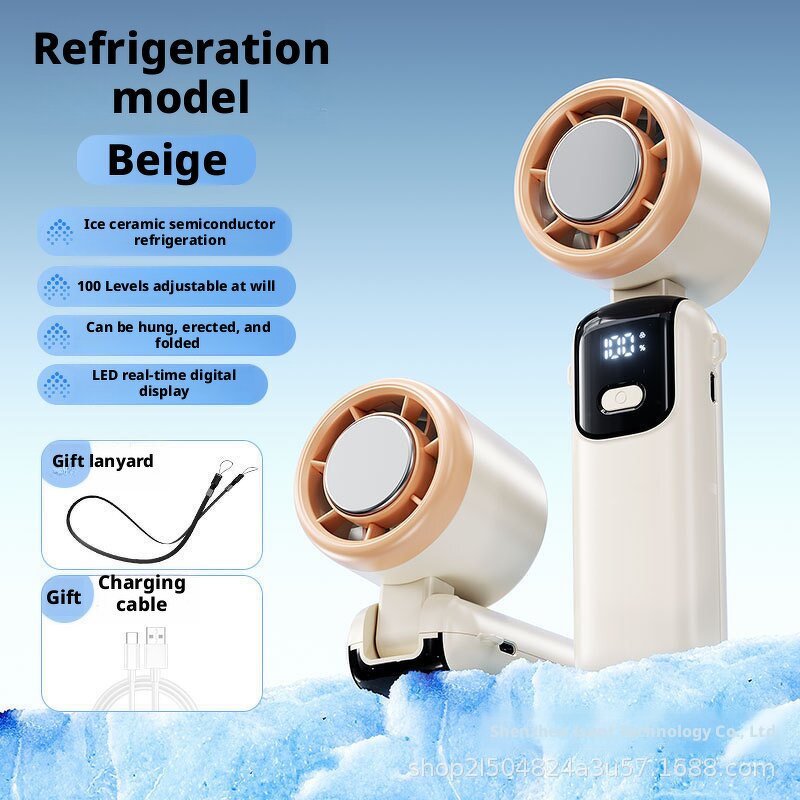 Handheld Turbine Fan Manufacturer - Ice Compress High-Speed 100 Gear Electrodeless Outdoor Halter Fan