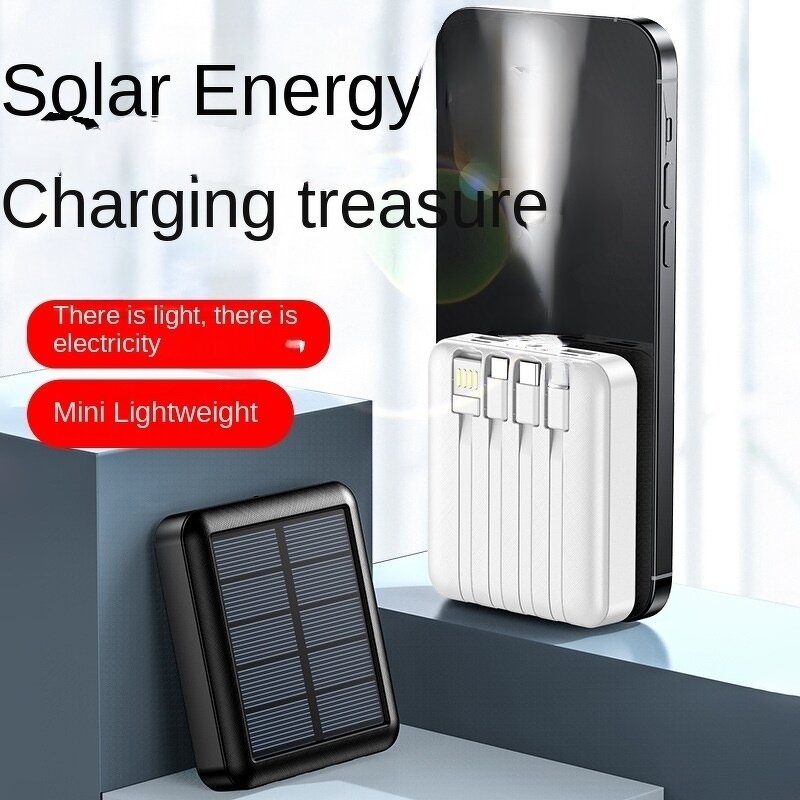 Solar Power Bank Manufacturer - Wholesale 10000mAh Mini Self-Wired 12W Fast Charging Portable Charger