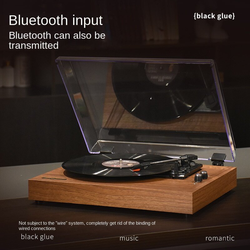 Retro Turntable Player Manufacturer - Desktop Phonograph Wooden Built-in Speaker Home Record Player