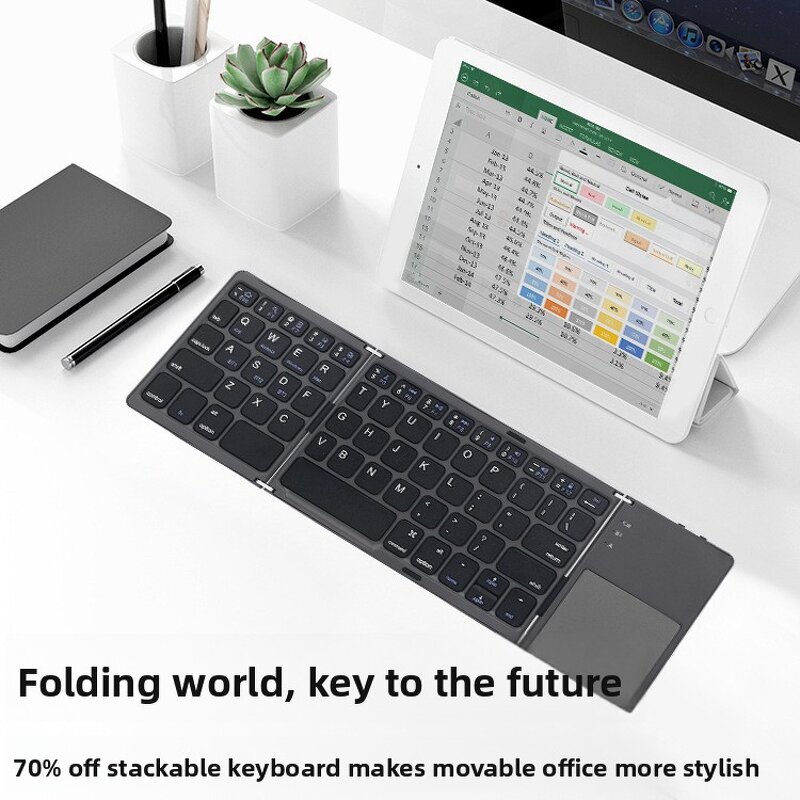 Wireless Mechanical Keyboard Manufacturer - 3 Folding 2.4G Touch Multi-System Compatible Tablet Notebook Keyboard