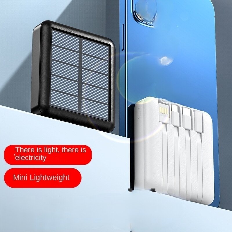 Solar Power Bank Manufacturer - Wholesale 10000mAh Mini Self-Wired 12W Fast Charging Portable Charger