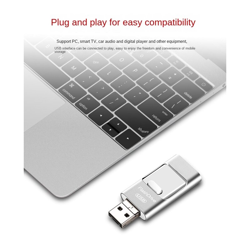 OTG USB Flash Drive Manufacturer - Custom 3-In-1 2.0 64GB 5-Year Warranty Metal Drive for iPhone Android