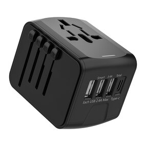 Universal Travel Adapter Manufacturer - 60W QC3.0 Type-C 3 USB Ports UK US AU EU Charger Adapter