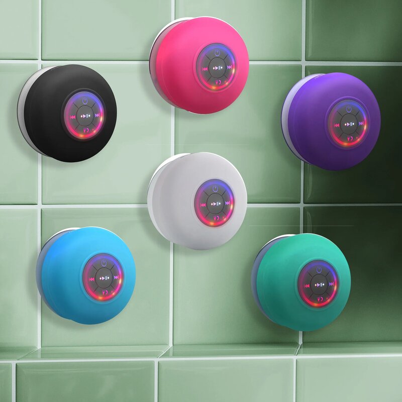 RGB LED Speaker Manufacturer - Plastic Waterproof Suction Cup Hands-Free Outdoor Bathroom Wireless Speaker